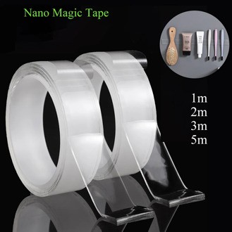 1/2/3/5m Nano Magic Tape Reusable Double-Sided Adhesive Nano Traceless Tape Transparent Waterproof Wall Anti Slip Tape