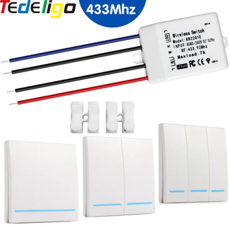 1/2/3 gang 433Mhz Wireless Switch Light Remote Control AC 110V 220V 7A 1ch Receiver Interruptor For Smart Home Celling lamp Bulb