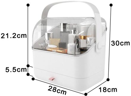 1 2 3 Lagen Make-Up Cosmetica Sieraden Organizer Display Box Opberglades Grote Met Deksel Cover Houder Ondoordringbare Stofdicht 2 Layers