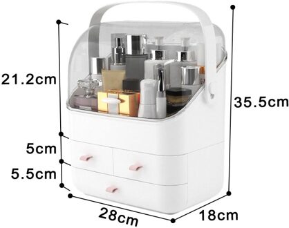 1 2 3 Lagen Make-Up Cosmetica Sieraden Organizer Display Box Opberglades Grote Met Deksel Cover Houder Ondoordringbare Stofdicht 3 Layers