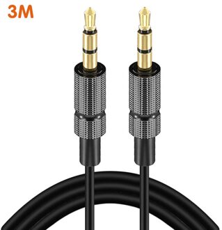 1/2/3M Aux Kabel Jack 3.5 Mm Audio Kabel 3.5 Mm Jack Audio Kabel Adapter Voor auto Hoofdtelefoon Speaker Computer Laptop Draad Aux Cord zwart 3M