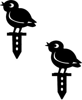 1/2/3Pcs Outdoor Ijzer Tuin Decoratie Thuis Cock Plug-In Ijzer Zwart Chick Stakes Outdoor yard Garden Decor Yard Art Ornament #40 2stk