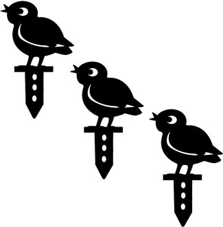 1/2/3Pcs Outdoor Ijzer Tuin Decoratie Thuis Cock Plug-In Ijzer Zwart Chick Stakes Outdoor yard Garden Decor Yard Art Ornament #40 3stk