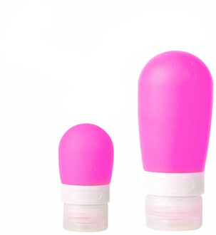 1/2/3Pcs Set 38Ml 60Ml 80Ml Lege Siliconen Reizen Kit Verpakking Druk Fles voor Lotion Shampoo Bad Kleine Sample Containers 2stk roos