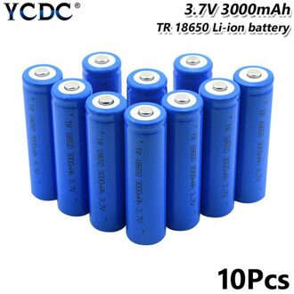 1/2/4/6/8/10Pcs Blauw Wees 18650 Batterij 3.7V 3000Mah lithium Opladen Oplaadbare Batterijen Li-Ion Cel Voor Zaklamp 10stk