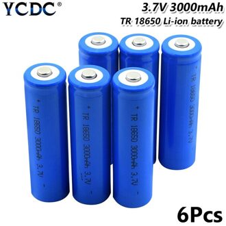 1/2/4/6/8/10Pcs Blauw Wees 18650 Batterij 3.7V 3000Mah lithium Opladen Oplaadbare Batterijen Li-Ion Cel Voor Zaklamp 6stk