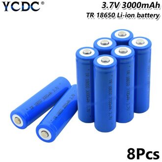 1/2/4/6/8/10Pcs Blauw Wees 18650 Batterij 3.7V 3000Mah lithium Opladen Oplaadbare Batterijen Li-Ion Cel Voor Zaklamp 8stk