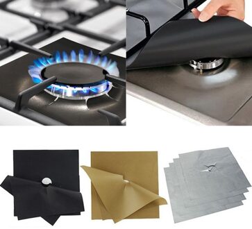 1 2 4 Stks/set Herbruikbare Gas Cover Brander Mat Temperatuur Anti-Fouling Olie Protector Pad Liner Schoonmaken Keuken gereedschap 7 2stk Beige