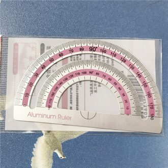 1/2/4 Willekeurige Kleur Aluminium Heerser Tekening Meting Geometrie Driehoek Heerser Straightedge Gradenboog Een Verscheidenheid Van Heersers 1stk willekeurig kleur