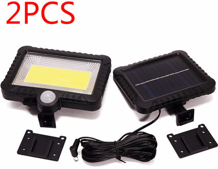 1/2/4Pc 100LED Cob Zonne-energie Licht Straat Spotlight Solar Lamp Outdoor Tuin Security Night Muur split Licht Solar Verlichting 2stk