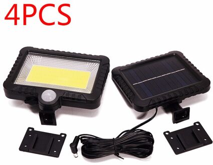 1/2/4Pc 100LED Cob Zonne-energie Licht Straat Spotlight Solar Lamp Outdoor Tuin Security Night Muur split Licht Solar Verlichting 4stk