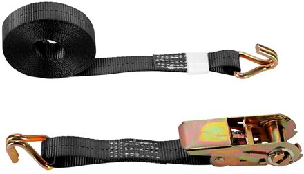 1/2/4Pcs 25MMX5M Sleepkabel Vrachtwagen Sjorren Ratchet Riem Polyester Tie Down Cargo Strap Carbon Staal gesp Weven Auto Accessoires zwart / 1 stk