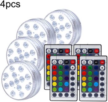 1/2/4Pcs Dompelpompen Led Verlichting Ir Afstandsbediening 13 Led Rgb Onderwater Spa Licht Dompelpompen Lamp voor Vaas Base Aquarium 4stk