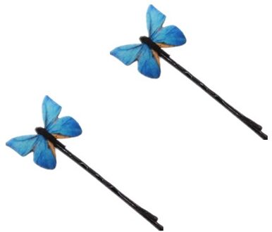 1/2/4Pcs Hair Clip Retro Blauwe Vlinder Haar Clip Haar Accessoires Meisje Vrouwelijke Haarspeld Karakter Clip haar Clip Styling Tools 2stk