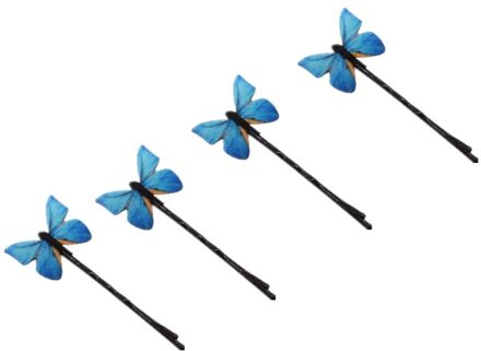 1/2/4Pcs Hair Clip Retro Blauwe Vlinder Haar Clip Haar Accessoires Meisje Vrouwelijke Haarspeld Karakter Clip haar Clip Styling Tools 4stk