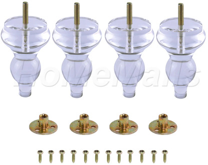 1/2/4pcs Heavy Duty Clear Acrylic Furniture Legs As Replacement For Sofa Bench Couch Table Dresser Cabinet Bed TV Stand Legs