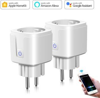 1/2/4Pcs Smart Home Wifi Socket Eu Power Plug Smart Controle Werk Met Dohome/Homekit app 15A Schakelaar Outlet Power Adapter 4stk