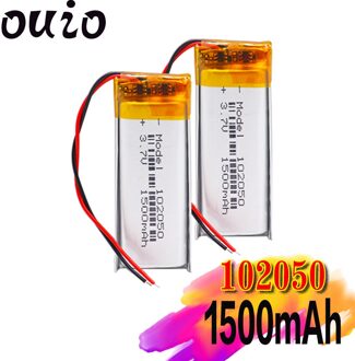 1/2/4x Oplaadbare 3.7V 1500Mah Lipo Batterij 102050 Lithium Polymeer Li-Polymeer Batterij Met pcb MP3 MP4 MP5 Gps Bateria 1stk