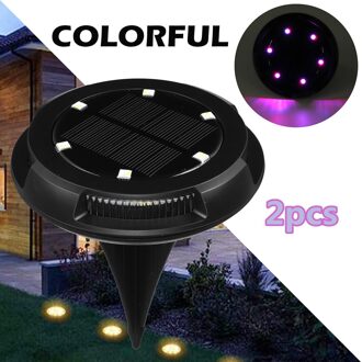 1/2/4X Solar Grond Lichten 10 Grond Lichten Led Tuin Solar Gazon Lamp IP65 Waterdicht Landschap lamp Decking Begraven Licht 2stk kleurrijk licht
