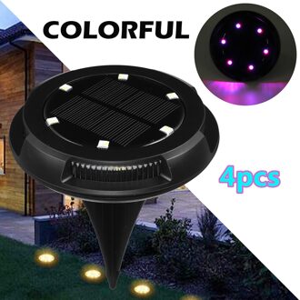 1/2/4X Solar Grond Lichten 10 Grond Lichten Led Tuin Solar Gazon Lamp IP65 Waterdicht Landschap lamp Decking Begraven Licht 4stk kleurrijk licht