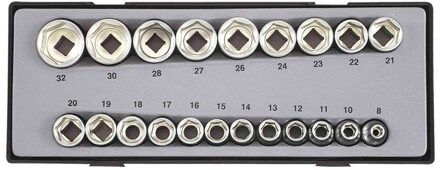 1/2" Doppenset 6-kant 21 delig T4212