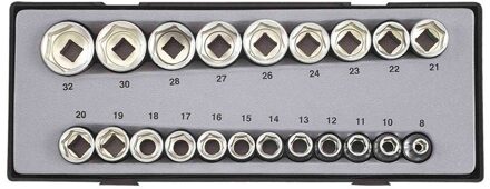 1/2" Doppenset Golf profiel 21 delig T42127