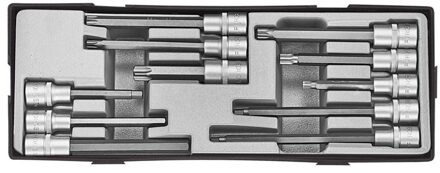 1/2" Doppenset Torx - Inbus - Spline 11 delig T4116
