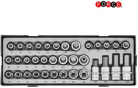 1/2" Doppenset Torx - Inbus - Spline 35 delig T4355