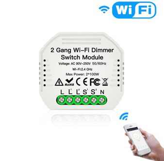 1/2 Gang Diy Mini Led Wifi Dimmer Module App Afstandsbediening 1 2 Manier Smart Lichtschakelaar Ondersteuning Smart Leven/Tuya 2 manier Smart Switch