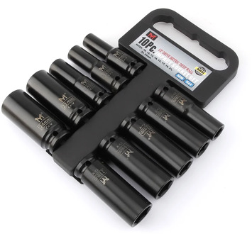 1/2 inch 10pcs 78mm Length Deep Impact Sockets Set 12.5mm Square Hole Electric Wrench Socket 10 12 13 14 15 17 19 21 22 24mm