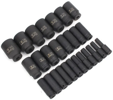 1/2" Inch Drive Deep Impact Sockets Metric Air Pneumatic Socket Wrench Head 10-41mm Standard Durable Car Auto Truck Repair Tools