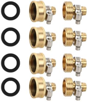 1/2 Inch Tuinslang Reparatie Kit Patcher Home Connector Geschikt Voor Standaard Gereedschap Met Klem 4 Sets Massief Messing