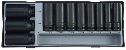 1/2" Krachtdoppenset 6-kant lang 11 delig T4119