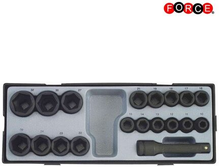 1/2" Krachtdoppenset 6kant 19 delig T4193