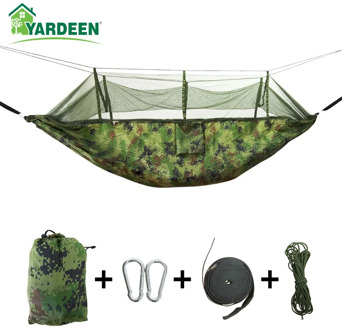 1-2 Person 260*140cm Camping Hammock Outdoor Mosquito Bug Net Portable Parachute Nylon Hammock for Sleeping Travel Hiking