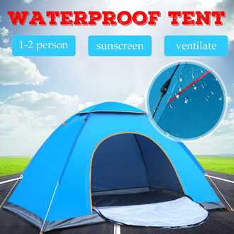 1-2 Persoon Waterdichte Automatische Tent Bluefoldable Outdoor Beach Camping Tent Uv Zon Bescherming Lichtgewicht Enkele Tent