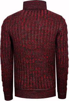 1/2 Rits Chunky Trui met Hoge Hals Donkergrijs - 3XL