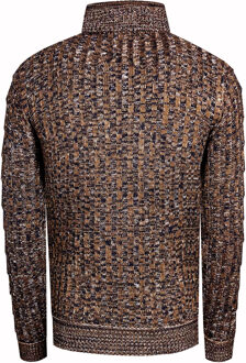 1/2 Rits Chunky Trui met Hoge Hals - maat 4XL Bruin