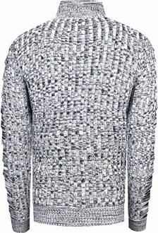 1/2 Rits Chunky Trui met Hoge Hals Wit - S