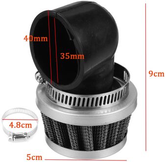 1/2 Stuks 35Mm/38Mm 90 Graden Gebogen Schuine Luchtfilter Pod Schoner Universele 90cc 110cc motorfiets Atv Pit Dirt Quad Street Racing 1stk 35mm