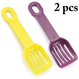 1/2 Stuks Hamster Kattenbakvulling Scoop Creatieve Plastic Hamster Scooper Kleine Dier Scooper Kleine Kattenbakvulling Scoop Afval Scooper Pet product paars en geel