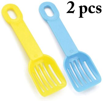 1/2 Stuks Hamster Kattenbakvulling Scoop Creatieve Plastic Hamster Scooper Kleine Dier Scooper Kleine Kattenbakvulling Scoop Afval Scooper Tool blauw en geel