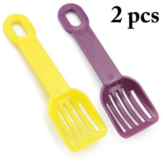 1/2 Stuks Hamster Kattenbakvulling Scoop Creatieve Plastic Hamster Scooper Kleine Dier Scooper Kleine Kattenbakvulling Scoop Afval Scooper Tool paars en geel