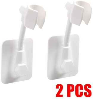 1-2 Stuks Nail Gratis Douche Bracket Houder Verstelbare Waterdicht Douchekop Badkamer Accessoires Sterk Vasthouden Aan De Muur wit 2