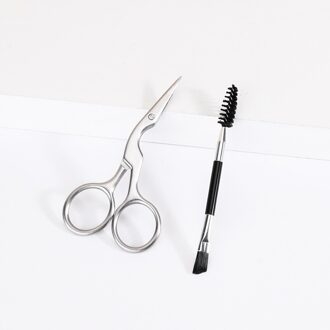1/2 Stuks Van Roestvrij Staal Kraan Wenkbrauw Borstel Set Sharp Mond Gesneden Wenkbrauw Schaar Beauty Tool Neus Haar Snijden Schoonheid schaar A216