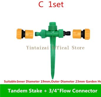 1/2 "Vrouwelijke 3/4" Mannelijke Plastic Tandem Stake Voor Impact Sprinkler Slang Eindgroepen Irrigatie Tuin Watering Sproeier Fittings C 1reeks