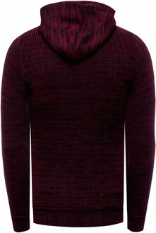 1/2 Zip Chunky Slim Fit Hoodie Wijnrood - 3XL