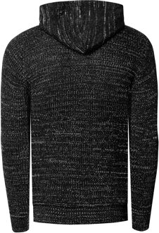 1/2 Zip Chunky Slim Fit Hoodie Zwart - 3XL