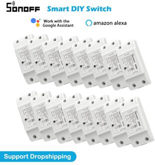 1-20 Stuks 10A Sonoff Basic R2 Smart Switch Wifi Draadloze Schakelt Smart Home Control App Remote Voice Control alexa Google Thuis 9stukken