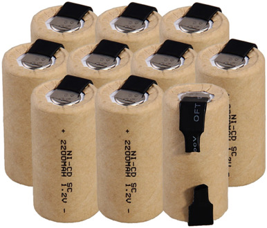 1-20pcs Screwdriver Electric Drill SC Batteries 1.2V 2200mah Sub C Ni-Cd Rechargeable Battey With Tab Power Tool NiCd SUBC Cells